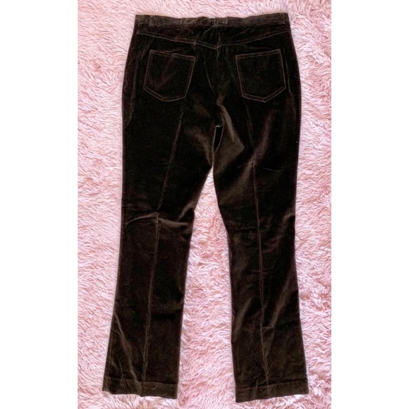 DOLCE GABBANA Brown Velvet Straight Leg Pants - Picture 3 of 5